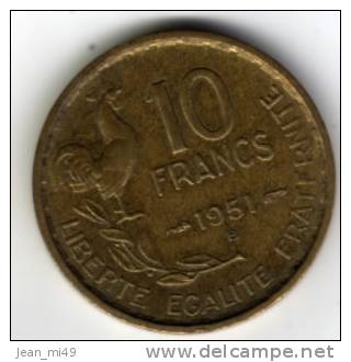 FRANCE - 10 FRANCS - 1951 B - TTB/SUP - 10 Francs