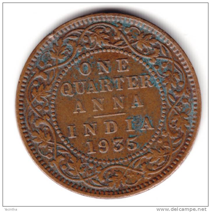 @Y@    BRITISH INDIA  1/4 Anna 1935   (2291) - Inde