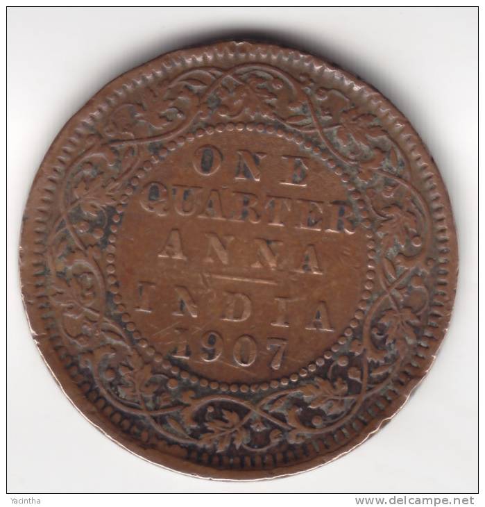 @Y@    BRITISH INDIA  1/4 Anna 1907   (2294) - Indien