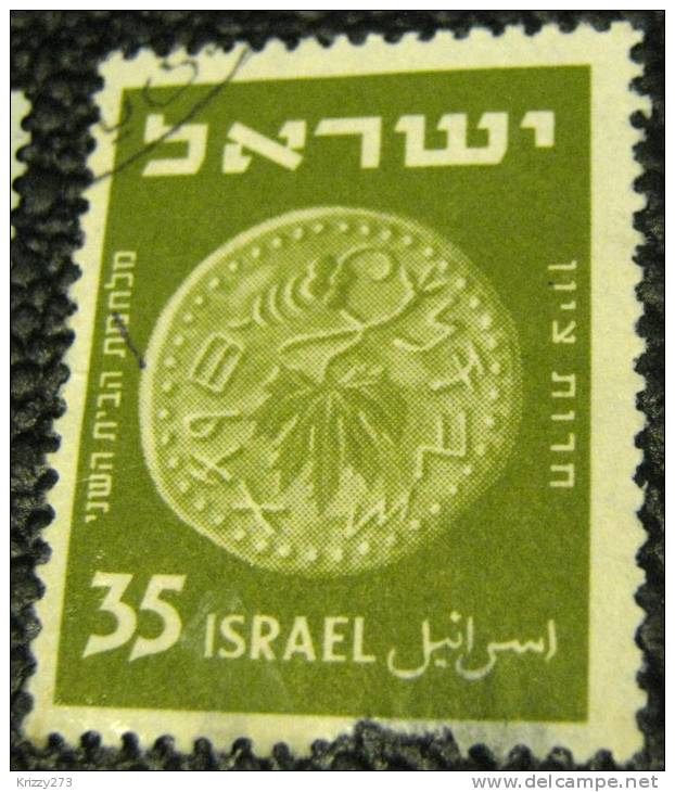 Israel 1949 Ancient Jewish Coin 35pr - Used - Oblitérés (sans Tabs)