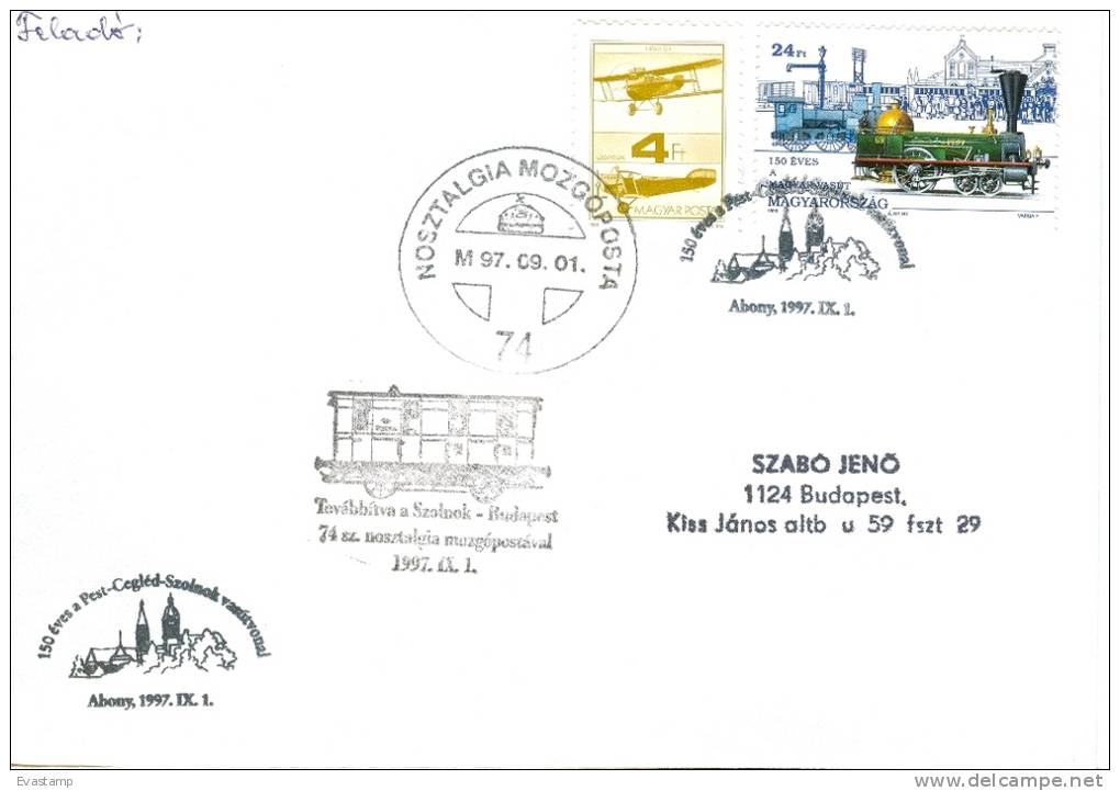 HUNGARY - 1997. Cover II.- Forwarded By Travelling Post Office - Between Budapest-Szolnok / Stamp : Train - FDC