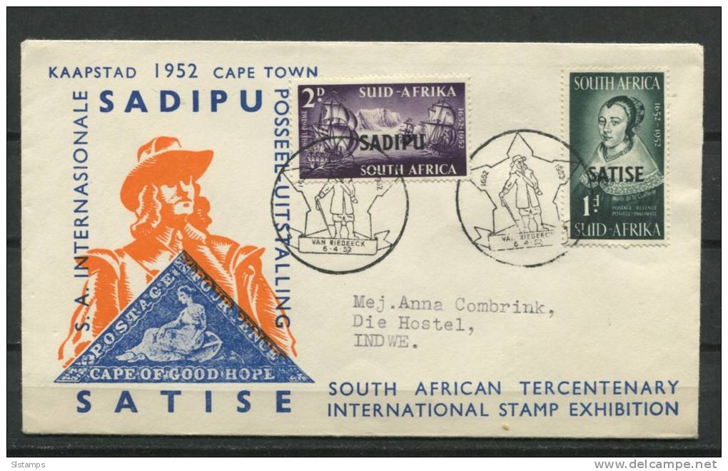 South Africa 1952 Cover Cape Town Overprint Philatelic Exhibitoon Special Cancel - Other & Unclassified