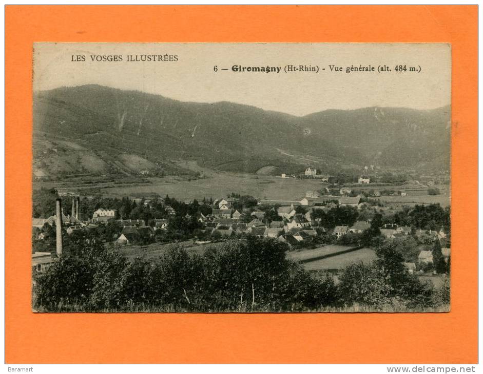 90 GIROMAGNY VUE GENERALE Cheminée D'usine FLAMME AU DOS - Giromagny