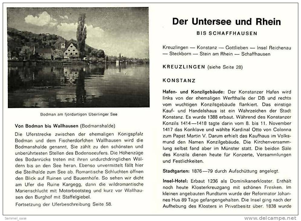 1978  Bodensee-Uferbeschreibung  -  Kleiner Illustrierter Führer  -  Mit S/w-Fotos - Baden-Württemberg
