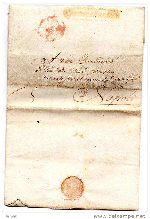 1832 LETTERA CON ANNULLO  CAMPOBASSO IN CORSIVO X NAPOLI - 1. ...-1850 Prefilatelia