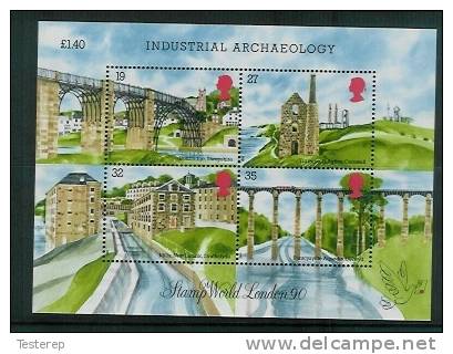 Bloc World Stamp London 1990  Industrial Archaeology  Xx/um - Blocs-feuillets