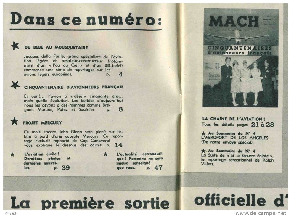 Magazine MACH - N° 3 Décembre 1961 - Cinquantenaires D'Avionneurs Français - Pub. CINZANO    (3110) - Aviation