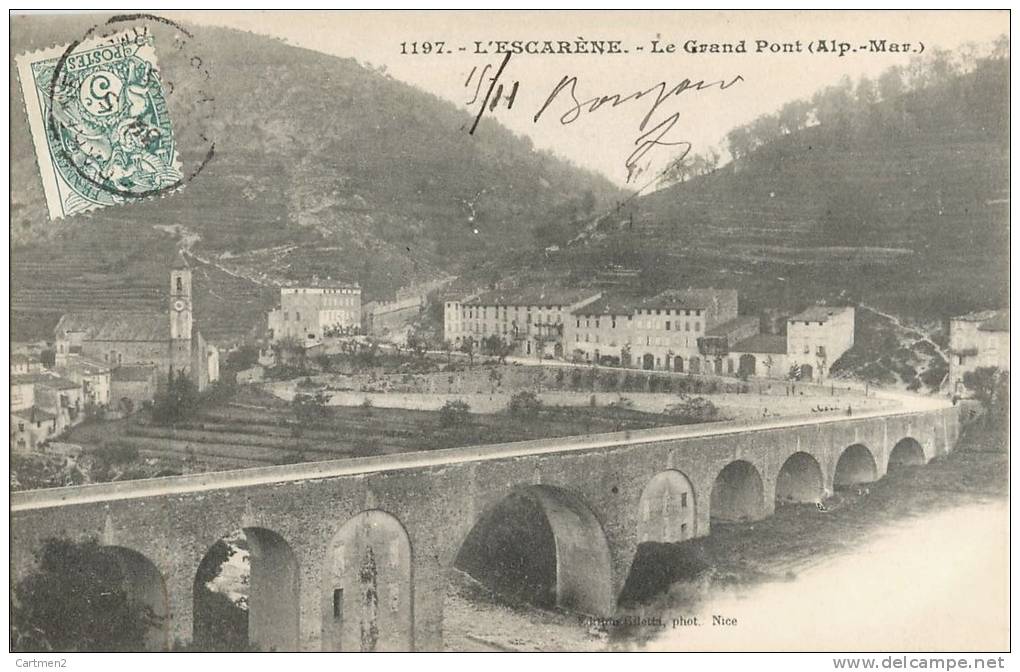 L'ESCARENE LE GRAND PONT 1900 - L'Escarène