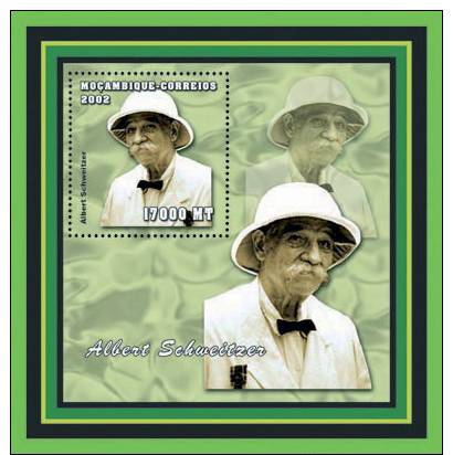 M2161 Mozambique 2002 Albert Schweitzer Nobel Peace Prize 1952 S/s - Albert Schweitzer