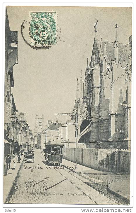 Troyes TRAM Rue De L'Hôtel De Ville 1907 - Troyes