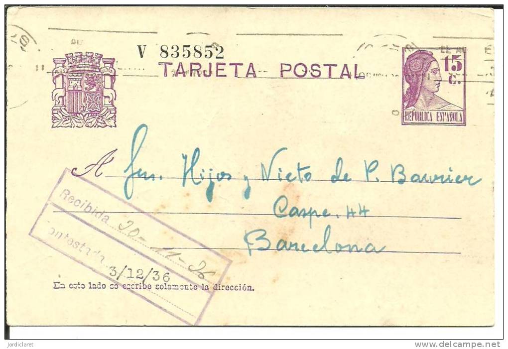 E.POSTAL COMERCIAL REUS ESCANER - 1931-....