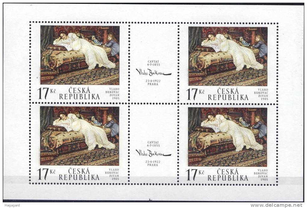 #Czech Rep. 2002. [15]. Art. Bukovac Painting. Peinture. Gemälde. Sheetlet. Michel 318. MNH(**) - Blocs-feuillets