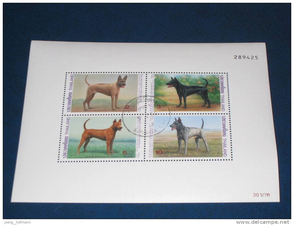 Thailand Block Sheet Mi. 52 1993 Gestempelt 0 Used BANGKOK 2013 Dog Dogs Hund Hunde Ridgeback-Hunde - Thailand