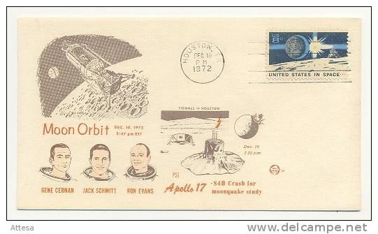 Stamp First Issue Historic Stamps Of America Apollo 17 Houston 1972 - FDC