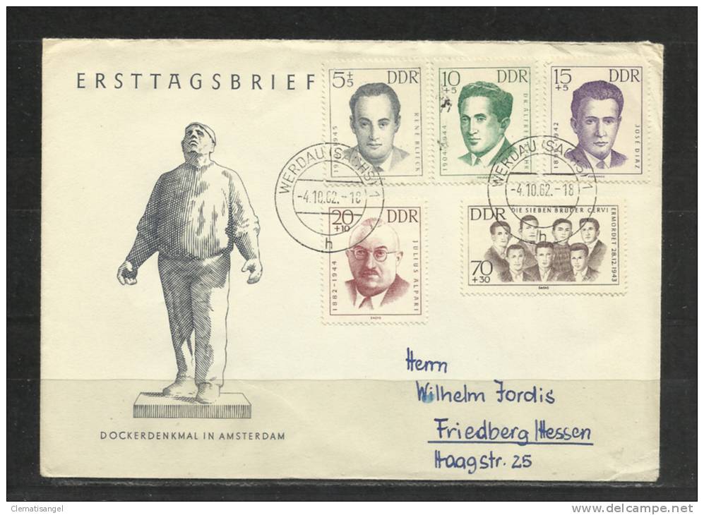 TOP!! DDR * GELAUFENER BRIEF VON WERDAU NACH FRIEDBERG VOM 4.10.1962 **!! - Covers & Documents