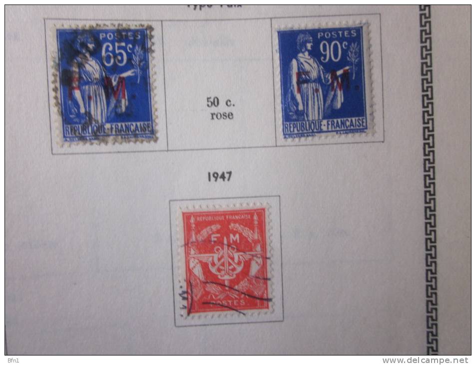 COLLECTION TIMBRES FRANCE TIMBRES DE FRANCHISE MILITAIRE  1947 -OBLITERES OU NEUFS AVEC CHARNIERE - Vignettes Militaires