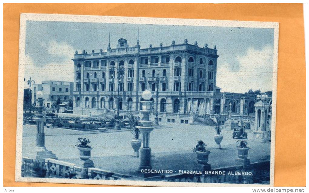 Piazzale Grande Albergo Cesenatico Old Postcard - Cesena
