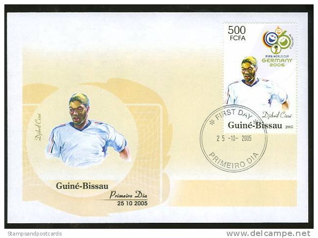 Football Allemagne 2006 Coupe Du Monde FDC Djibril Cissé Guinée Bissau Soccer Germany 2006 World Cup FDC Guinea Bissau - 2006 – Germany