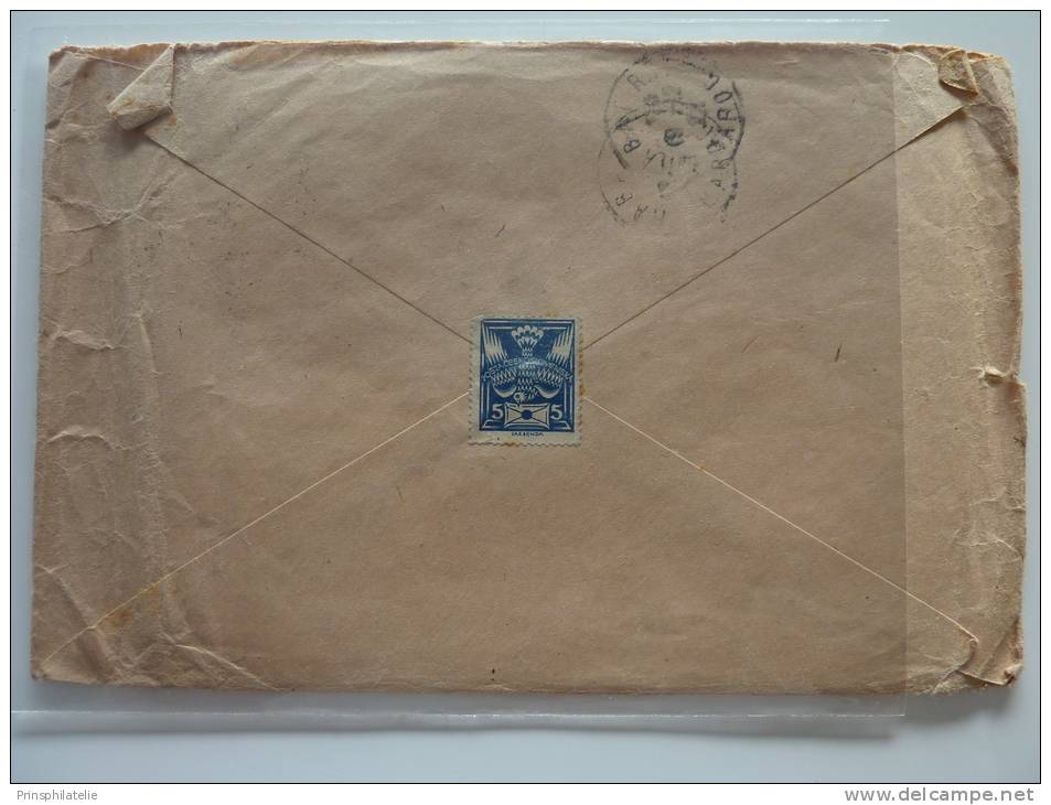 NICE FRANKING ON COVER FROM TROPPAU TCHECOSLOVAQUIE 1921 TO MORROCO LETTRE BRIEFE BELEGE - Covers & Documents