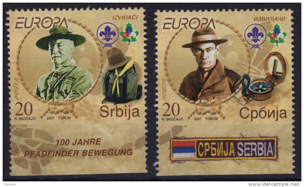 2007 - SERBIA - Scouting Scouts - EUROPA CEPT - USED From Booklet - 2007