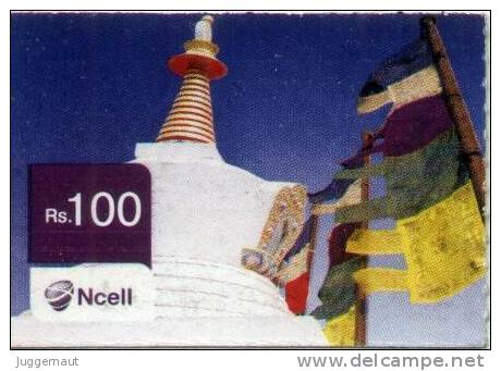 GSM MOBILE PHONE PREPAID USED MINI RECHARGE CARD RS.100 NCELL MOBILE NEPAL - Nepal