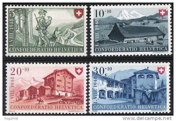 Suiza 0457/460 ** MNH. 1948 - Unused Stamps