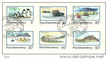 Territoire De Ross . 25 Ans Ouverture Base Scott, Obliteration Volcan Erebus. 6 T-p Oblitérés., Yv. 15/20 - Gebraucht