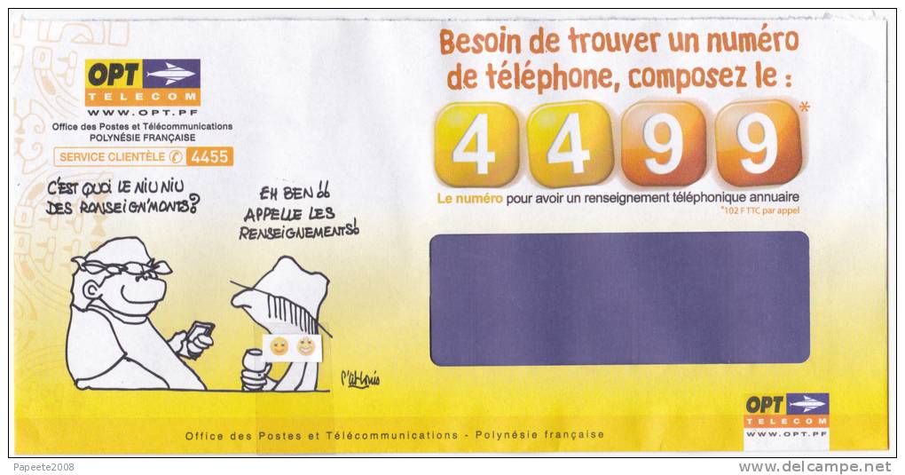 Polynésie Française / Tahiti - 1 Enveloppe / Enveloppe OPT - 2013 - Briefe U. Dokumente