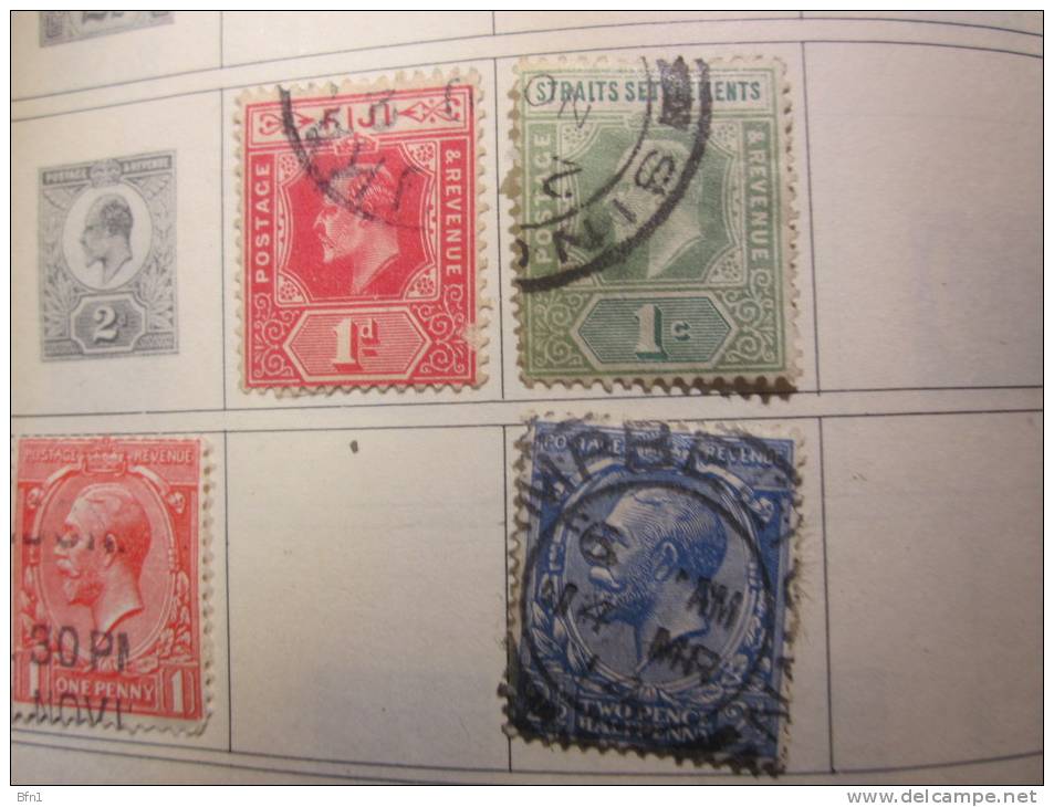 COLLECTION TIMBRES GRANDE BRETAGNE DEBUT 1880 OBLITERES  AVEC CHARNIERE