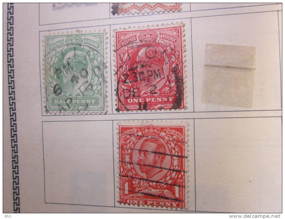 COLLECTION TIMBRES GRANDE BRETAGNE DEBUT 1880 OBLITERES  AVEC CHARNIERE