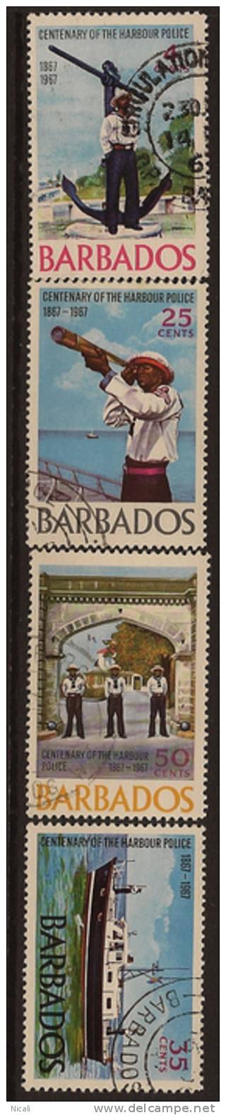 BARBADOS 1967 Harbour Police U SG 363-6 RA331 - Barbades (1966-...)