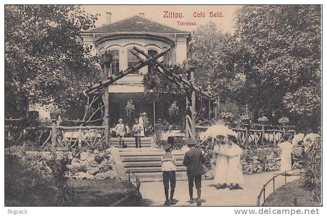 AK Zittau Cafe Held Terrasse S/w Nicht Gelaufen - Zittau