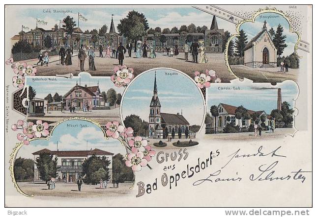 AK Gruss Aus Bad Oppelsdorf Color Gelaufen 8.6.1904 Ansehen !!!!!!!!!!!!!!!! - Zittau