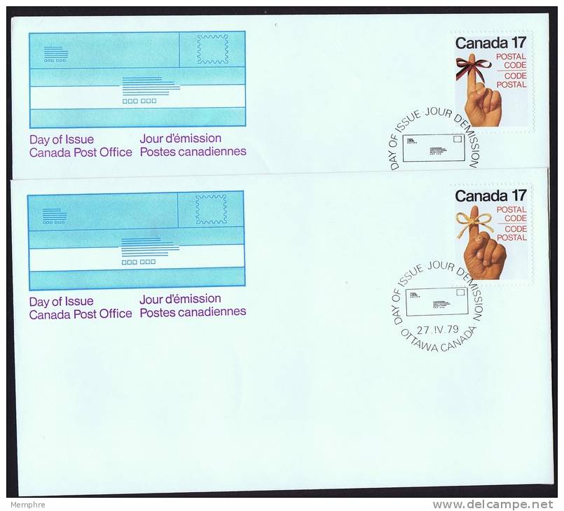 1979  Postal Code  Sc 815-16  On 2 FDCs - 1971-1980