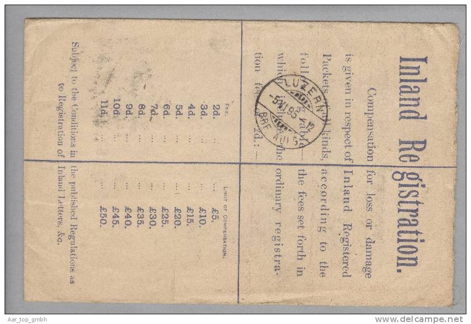 Grossbritanien 1895-06-04 London R-Ganzsache Mit 5 P. Mi#93 Nach Luzern - Storia Postale