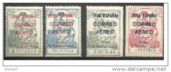 1968-SERIE COMPLETA GUERRA CIVIL FISCALES HABILITADOS PARA USO EN CORREO AEREO SEGÚN ORDEN QUE INDICA EL SELLOS AÑO 1936 - Emissions Républicaines