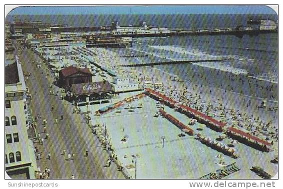 New Jersey Atlantic City Panoramic View Of Boardwalk And Beach - Atlantic City