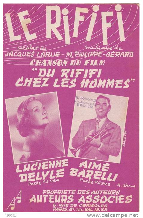 LE  RIFIFI   (Lucienne  DELYLE   Aimé  BARELLI) - Partituren