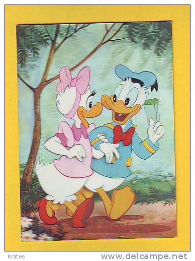 Postcad - Disney, Donald And Daisy Go To Cinema, 3D     (V 16872) - Disneyworld