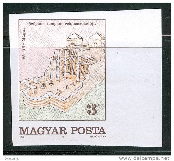 HUNGARY - 1989.Imperforated Stamp - Medieval Church/margin Copy  MNH!! Mi 4026B. - Neufs