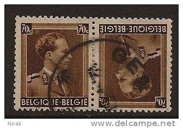 BELGIUM 1936 70c Tete-beche SG 745 U OC164 - 1934-1935 Leopold III