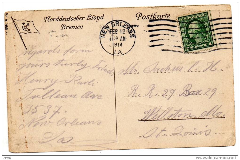 Doppelschrauben Schnellpostdamfer Kronprinzessin Cecilie Norddeutscher Lloyd Bremen 1914 Postcard - Piroscafi