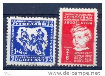 YU 1945-459-60 RED CROSS, YUGOSLAVIA, 2v, MNH - Neufs