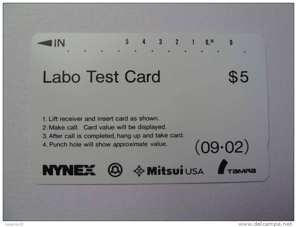 USA - Tamura - Mint - Labo Test  - $5 - RARE Nynex Issue - (US21) - Other & Unclassified