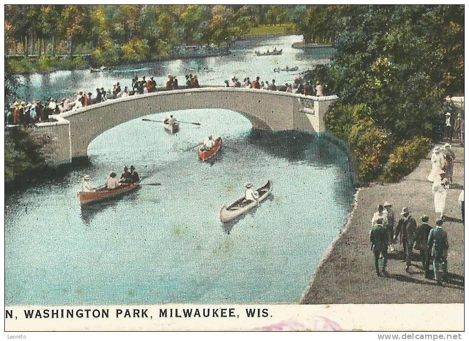 MILWAUKEE Wisconsin Bridge And Lagoon Washington Park 1929 - Milwaukee