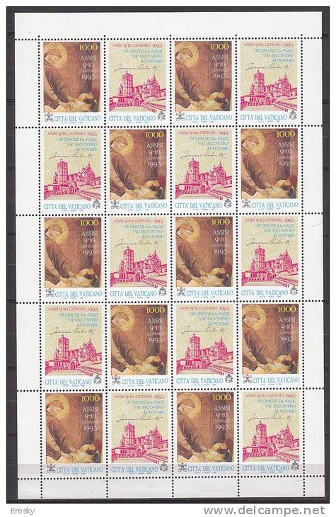 B2676 - VATICANO SASSONE N°947 FOGLIO ** ( Registered Shipment Only ) - Blocs & Feuillets