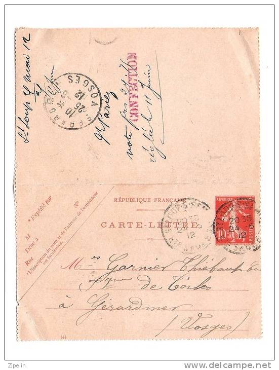 Carte Lettre Entier Postal 1912 + 2 Récépicés Mandats Postes Et Télégraphes + Carte Postale 1879 Marseille - Lots Et Collections : Entiers Et PAP