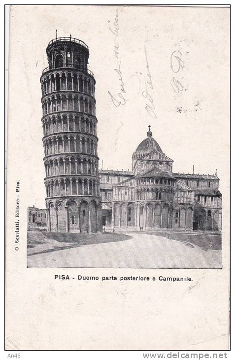 PISA   - DUOMO PARTE POSTERIORE E CAMPANILE VG  AUTENTICA 100% - Pisa