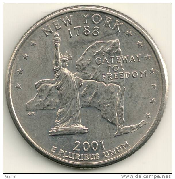 USA 25 Cent 2001 P  New York KM #318 - 1999-2009: State Quarters