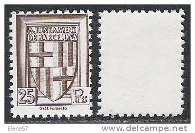 2097-SELLO FISCAL AYUNTAMIENTO BARCELONA GUERRA RIVIL LOCAL SPAIN REVENUE PRUEBA PROOF ESSAY ENSAYO FISCAUX.STEMPELMARKE - Revenue Stamps